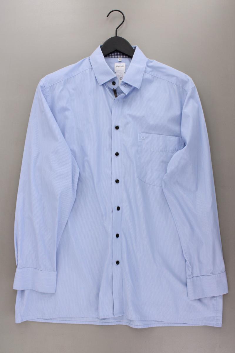 Olymp Langarmhemd für Herren Gr. Hemdgröße 44 blau aus Baumwolle