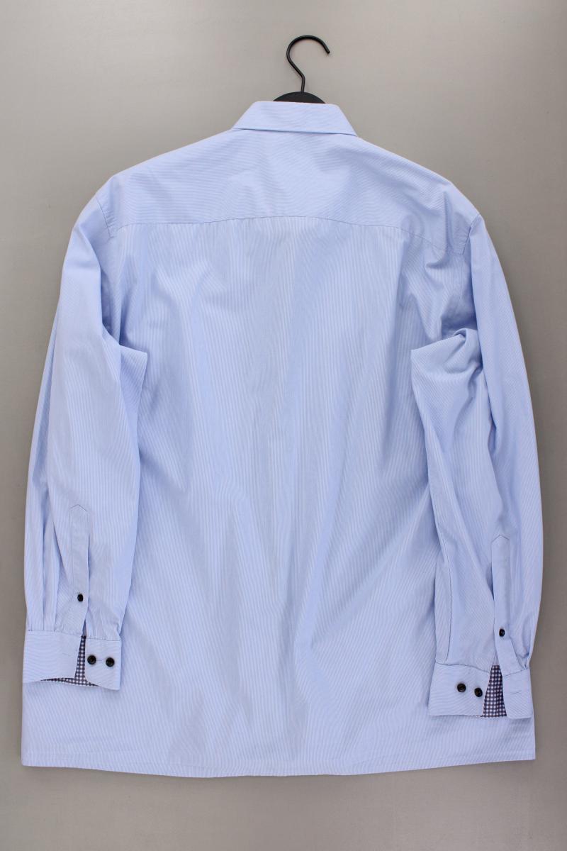 Olymp Langarmhemd für Herren Gr. Hemdgröße 44 blau aus Baumwolle