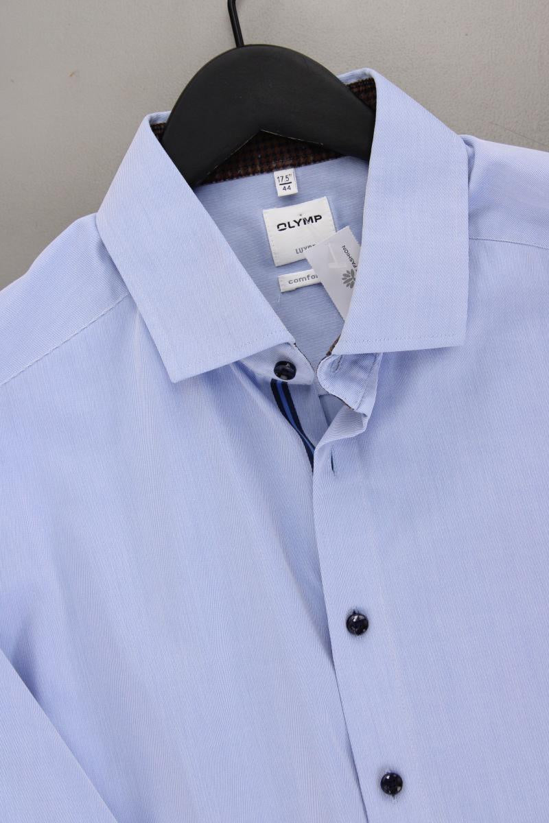 Olymp Langarmhemd für Herren Gr. Hemdgröße 44 blau aus Baumwolle