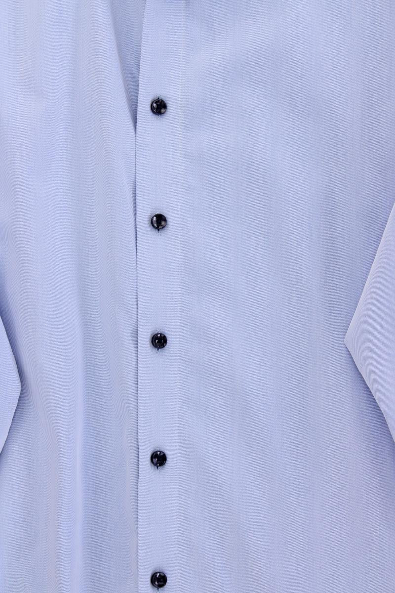 Olymp Langarmhemd für Herren Gr. Hemdgröße 44 blau aus Baumwolle