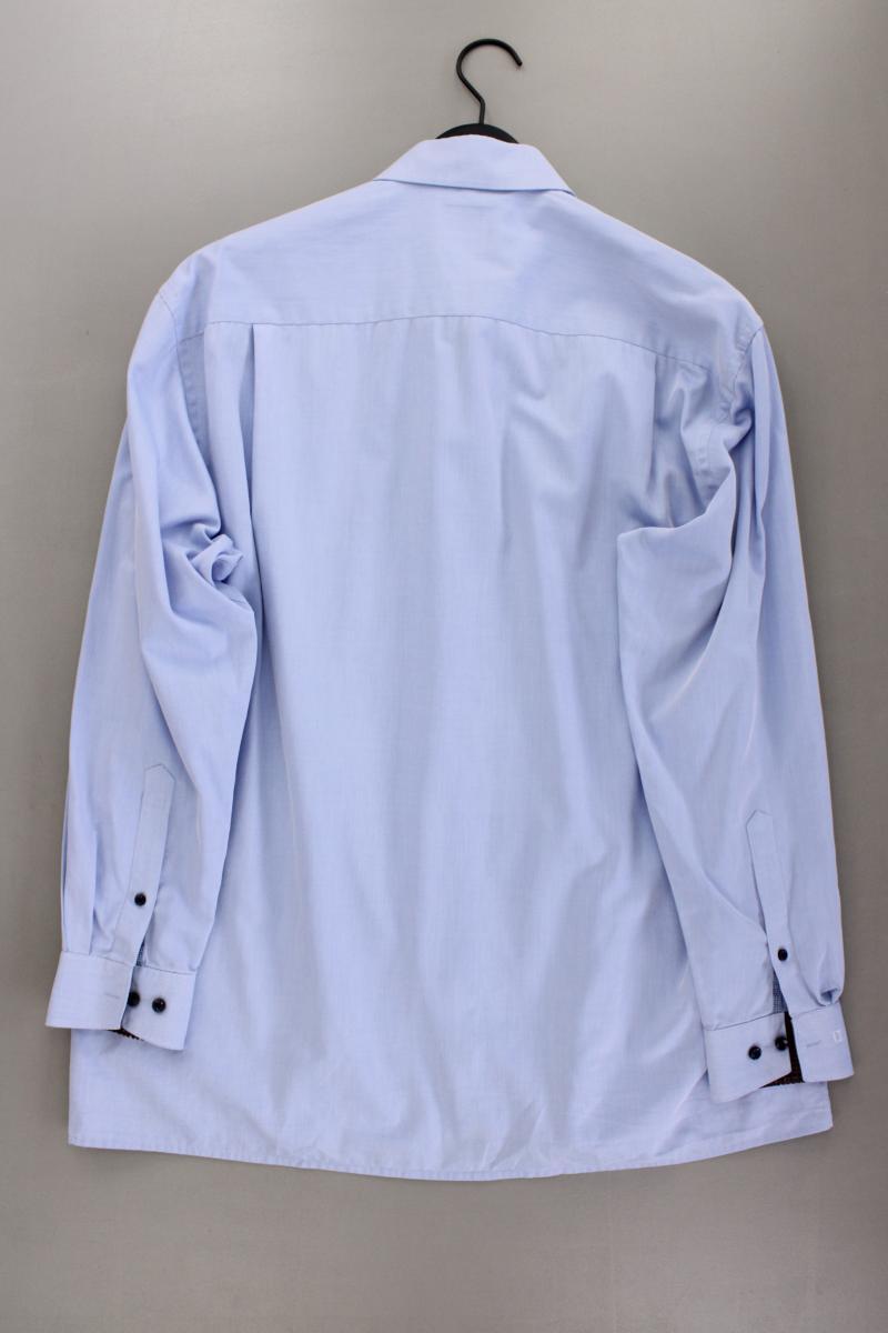 Olymp Langarmhemd für Herren Gr. Hemdgröße 44 blau aus Baumwolle