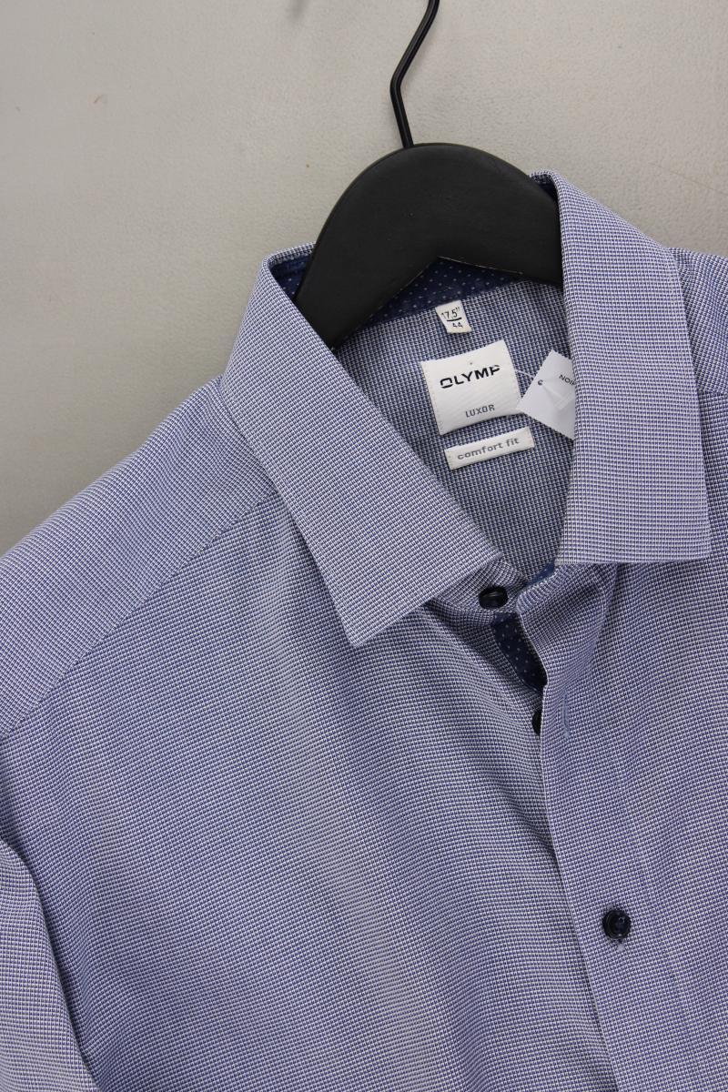 Olymp Langarmhemd für Herren Gr. Hemdgröße 44 blau aus Baumwolle