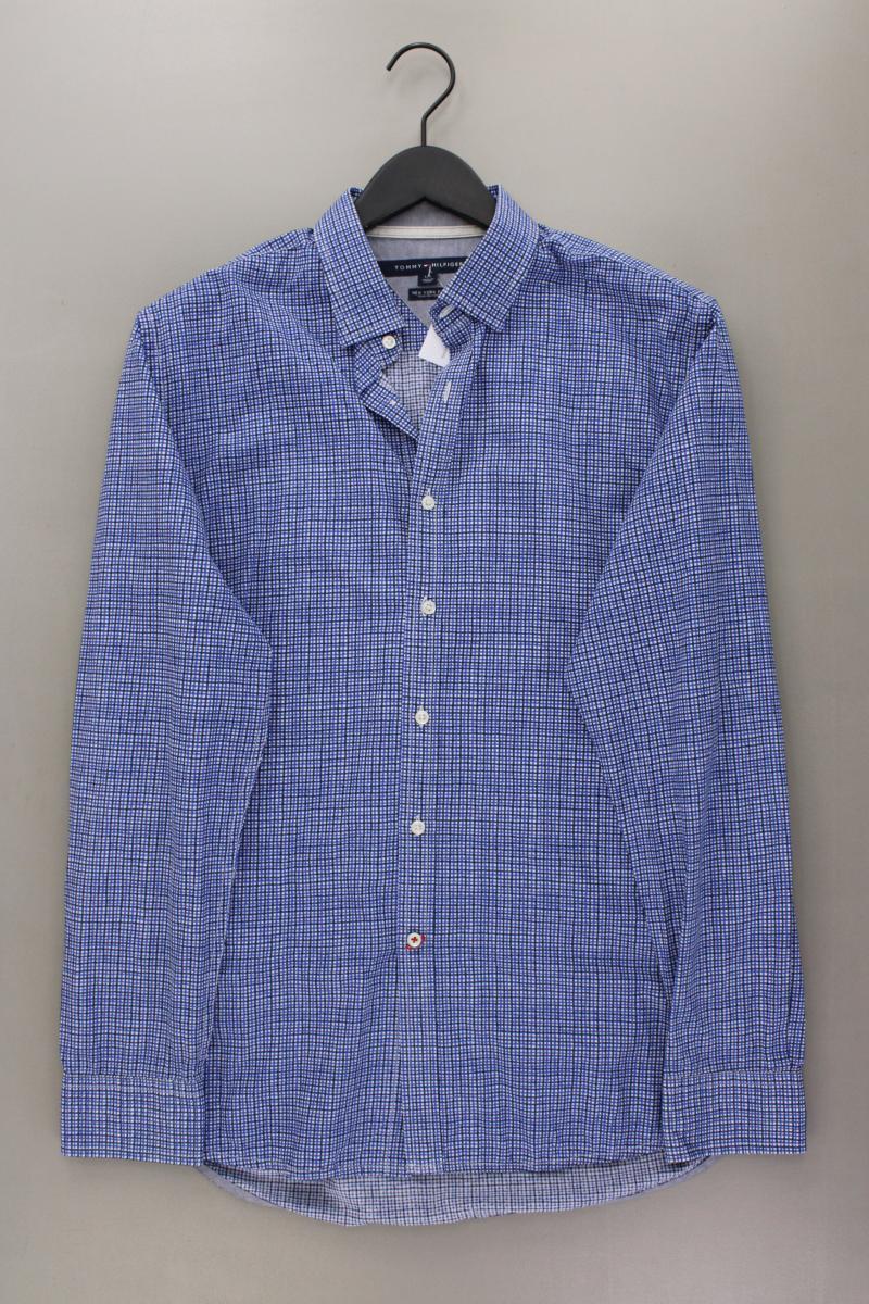 Tommy Hilfiger Langarmhemd für Herren Gr. L blau aus Baumwolle