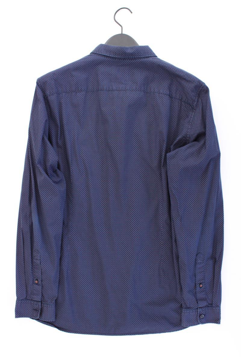 s.Oliver Langarmhemd für Herren Gr. XL blau aus Baumwolle