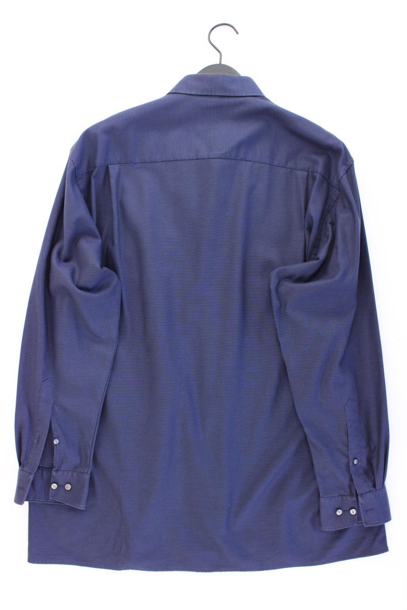 Olymp Langarmhemd für Herren Gr. Hemdgröße 44 blau aus Baumwolle