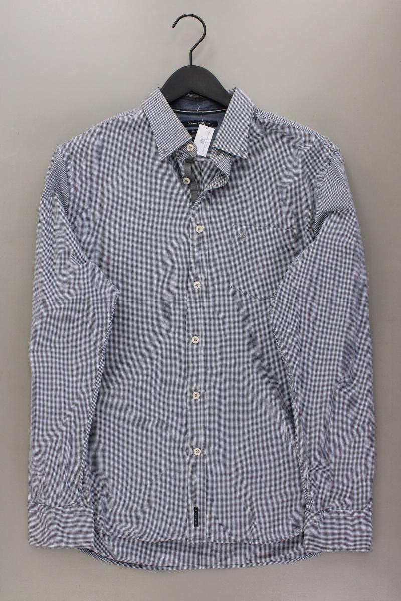 Marc O'Polo Karohemd für Herren Gr. Hemdgröße 41/42 kariert Langarm grau