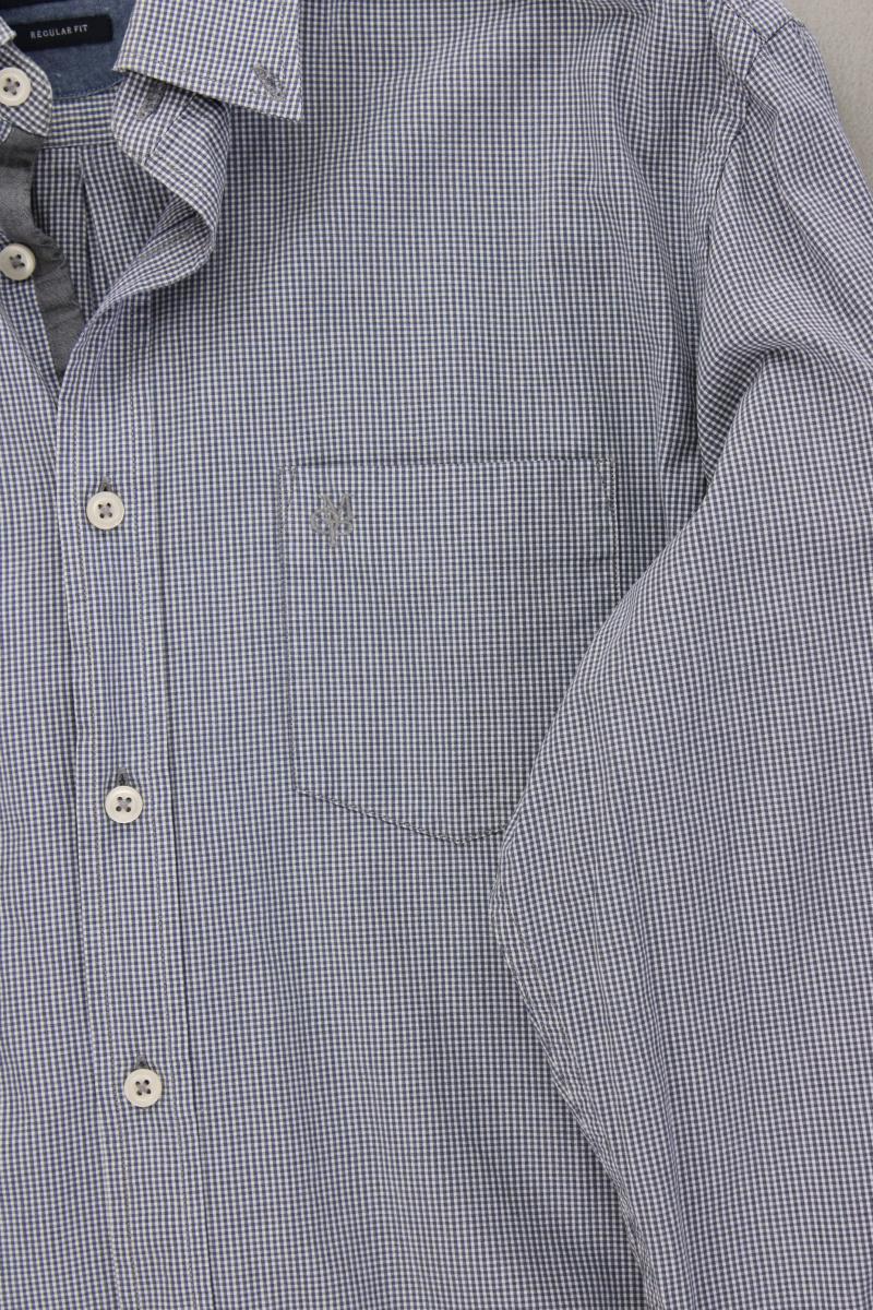 Marc O'Polo Karohemd für Herren Gr. Hemdgröße 41/42 kariert Langarm grau