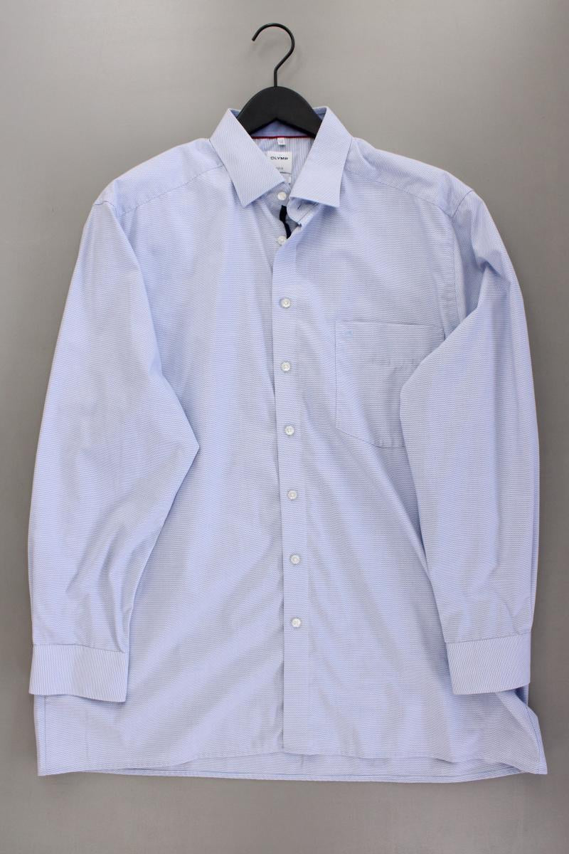 Olymp Langarmhemd für Herren Gr. Hemdgröße 44 blau aus Baumwolle