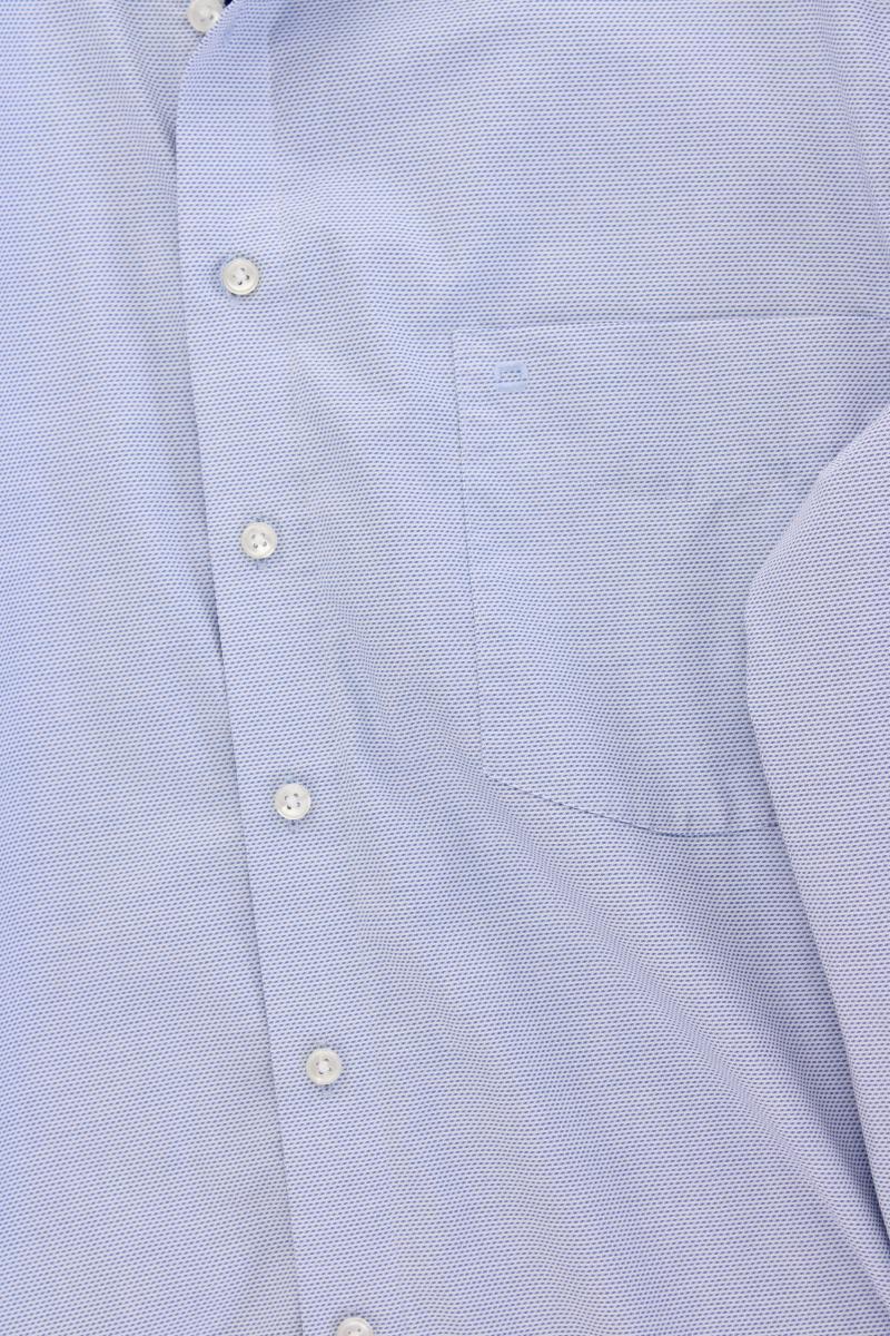 Olymp Langarmhemd für Herren Gr. Hemdgröße 44 blau aus Baumwolle