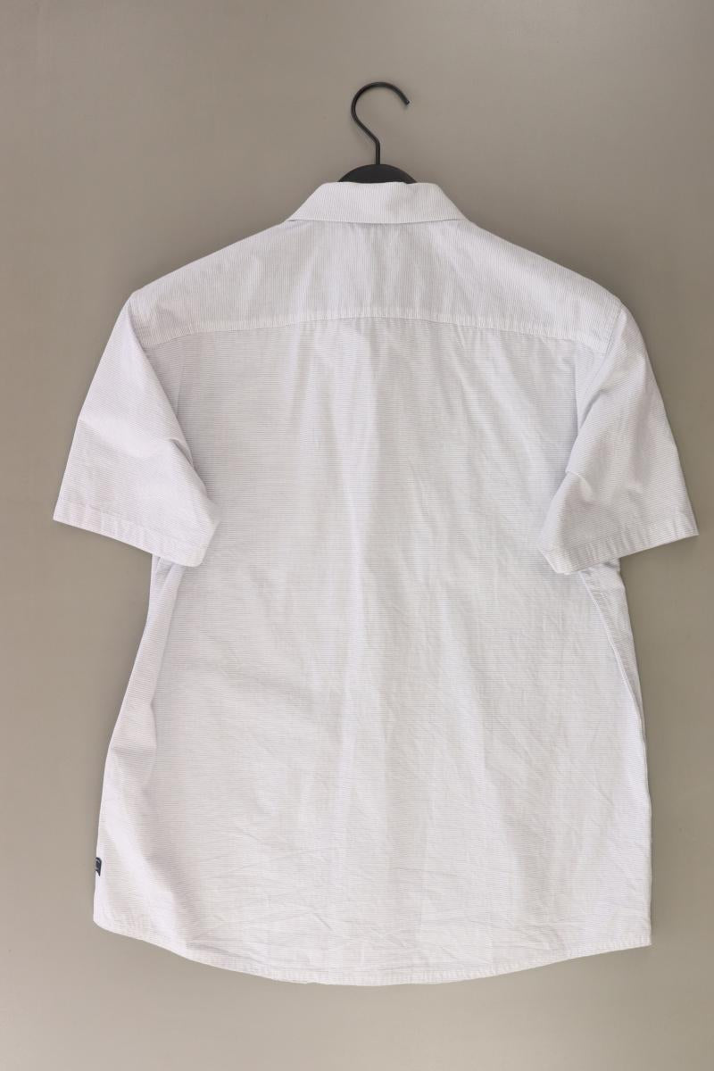 s.Oliver Kurzarmhemd für Herren Gr. M gestreift blau aus Baumwolle