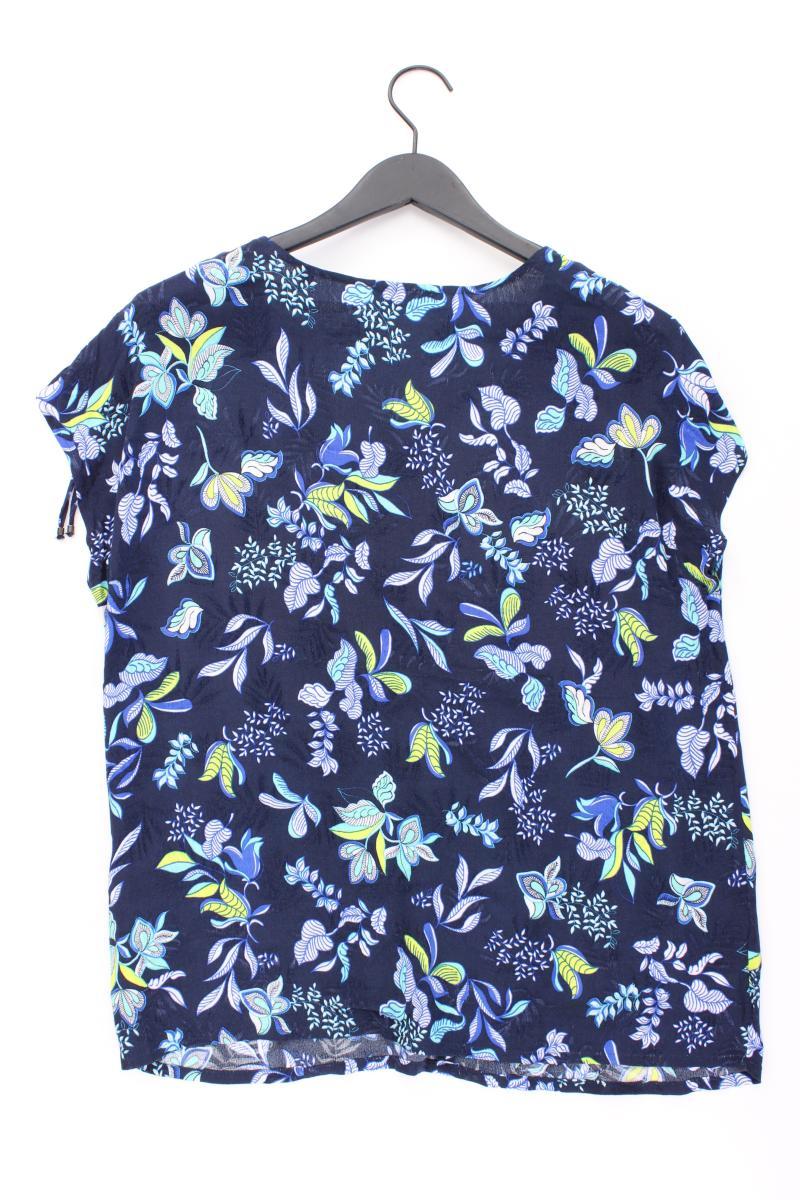 Bonita Kurzarmbluse Gr. 42 mit Blumenmuster neuwertig blau aus Viskose