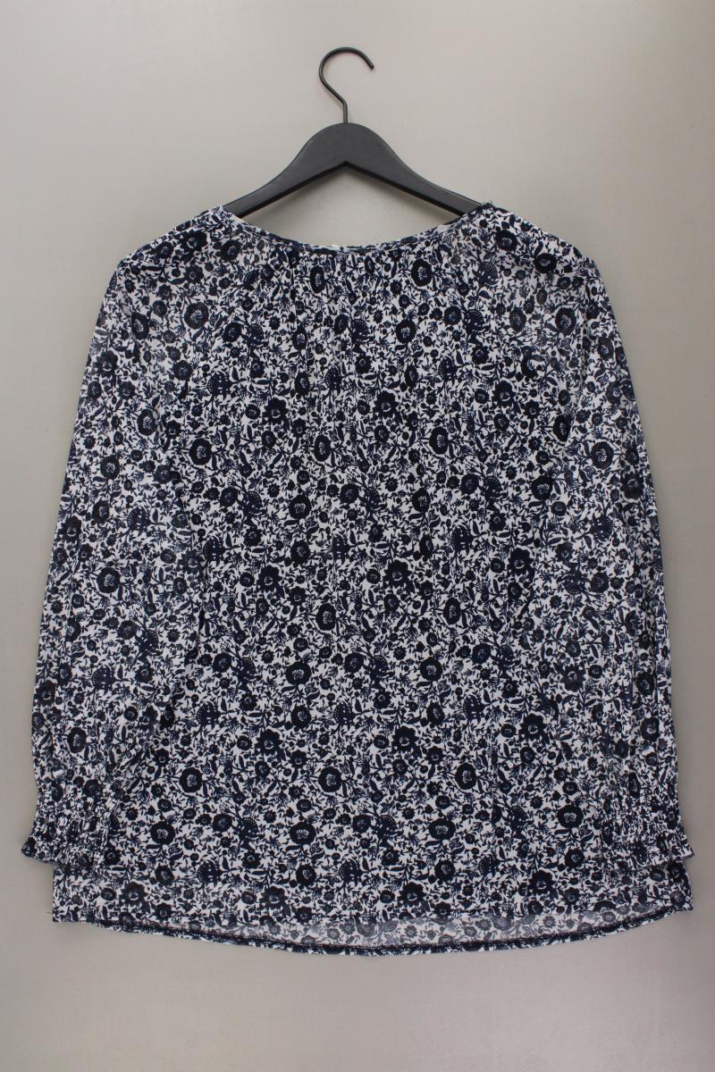 Langarmbluse Gr. 46 mit Blumenmuster blau