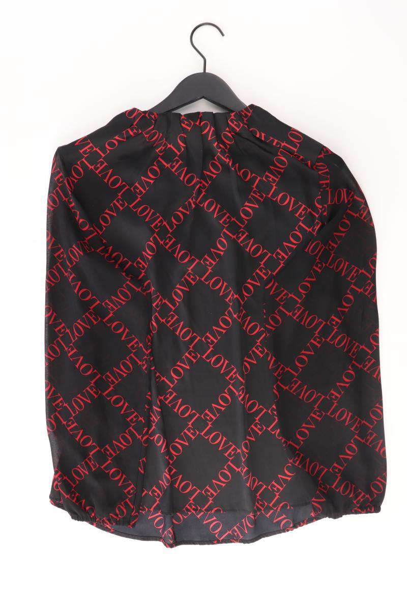 comma, Bluse mit Love Print Gr. 44 Langarm schwarz aus Polyester