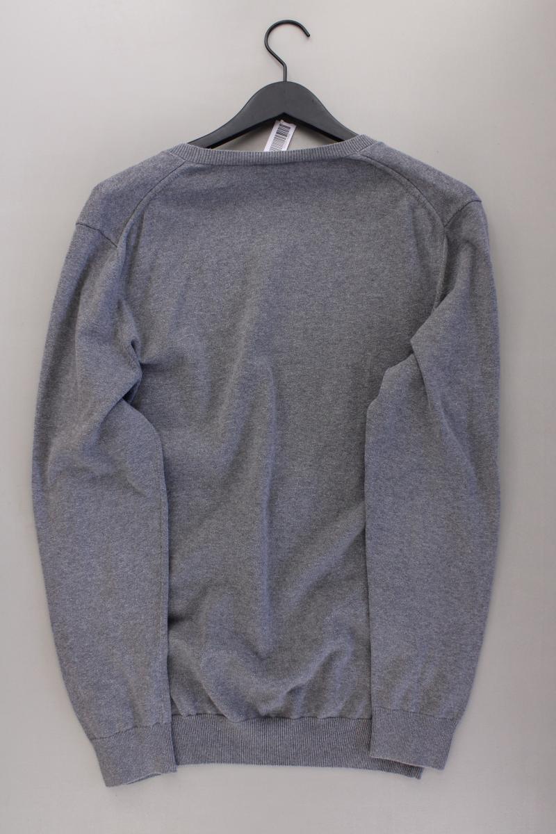 Hugo Boss Feinstrickpullover für Herren Gr. L grau aus Baumwolle