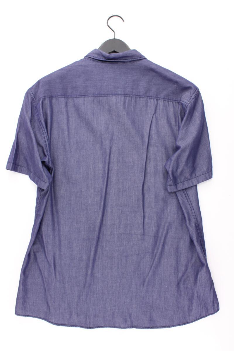QS by s.Oliver Kurzarmhemd für Herren Gr. XXL blau aus Baumwolle