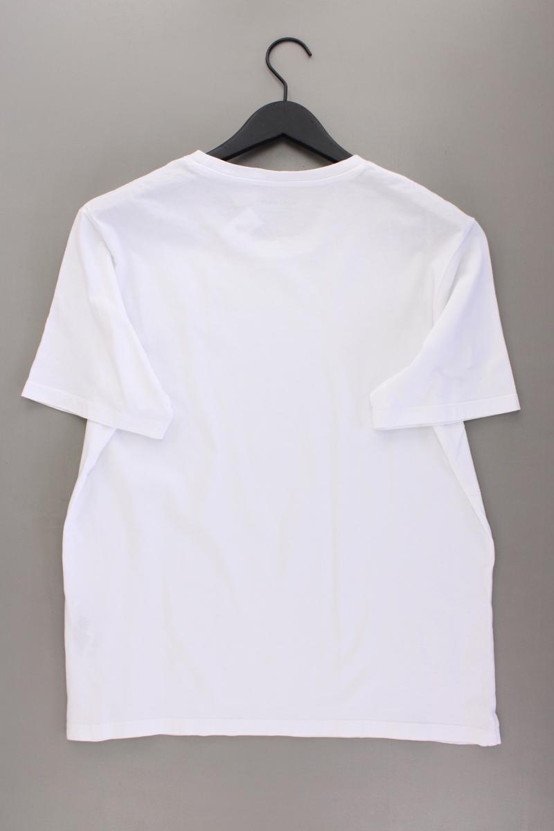 Jack & Jones T-Shirt für Herren Gr. L neuwertig Kurzarm weiß aus Baumwolle