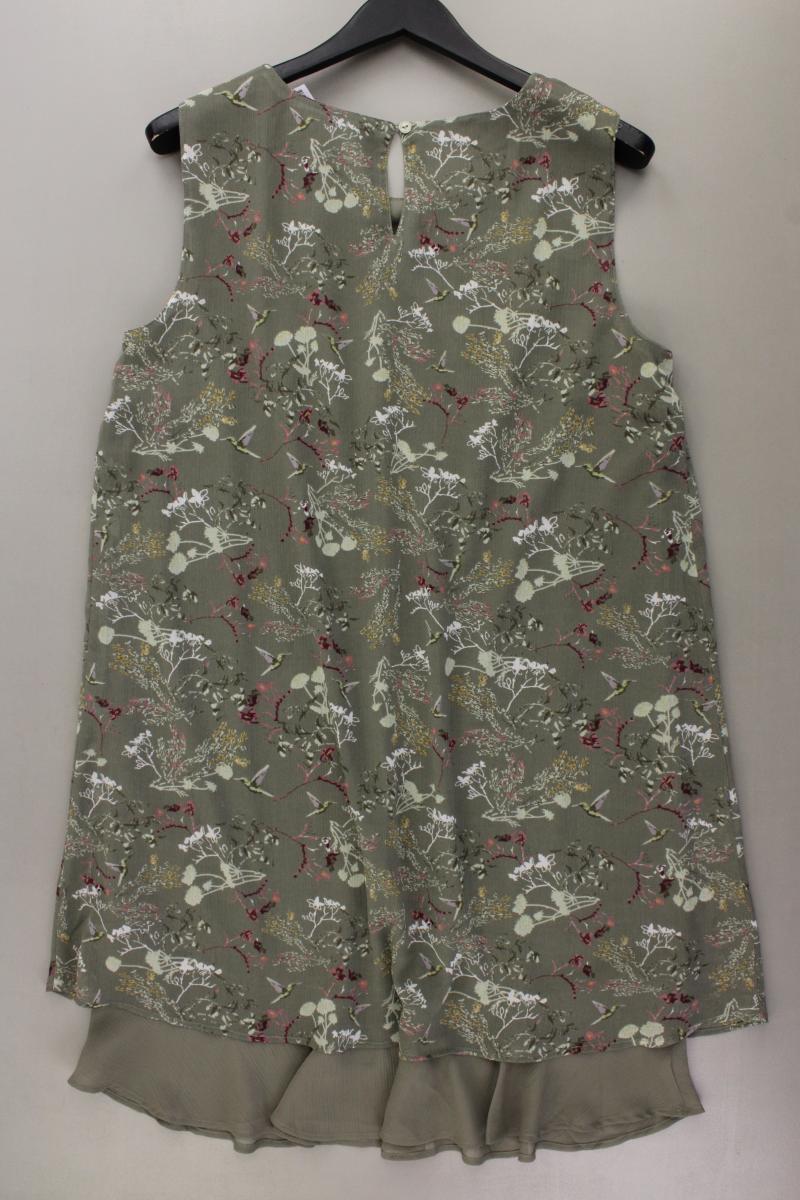 Création L. Chiffonkleid Gr. 44 mit Blumenmuster neuwertig Ärmellos olivgrün