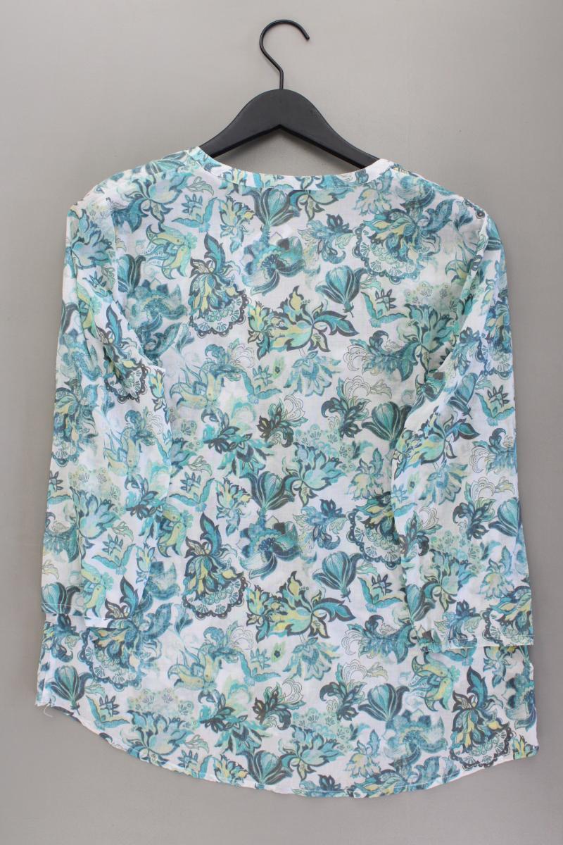 Bonita Classic Bluse Gr. 40 mit Blumenmuster 3/4 Ärmel blau aus Baumwolle