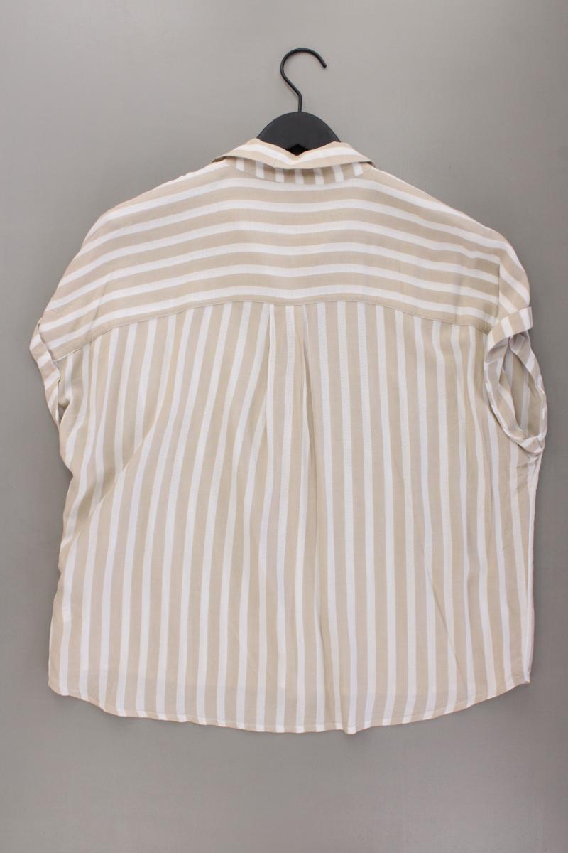 Tom Tailor Kurzarmbluse Gr. 42 gestreift creme aus Viskose