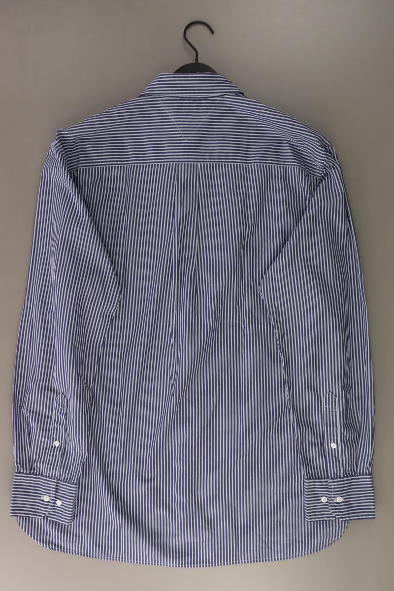 Tommy Hilfiger Langarmhemd für Herren Gr. XL gestreift blau aus Baumwolle