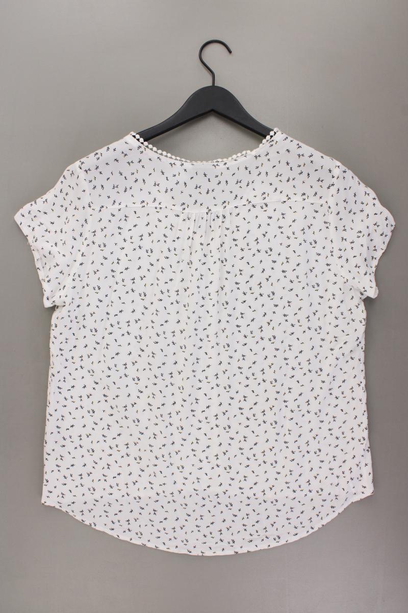 Bexleys Bluse Gr. 46 mit Blumenmuster Kurzarm weiß aus Viskose