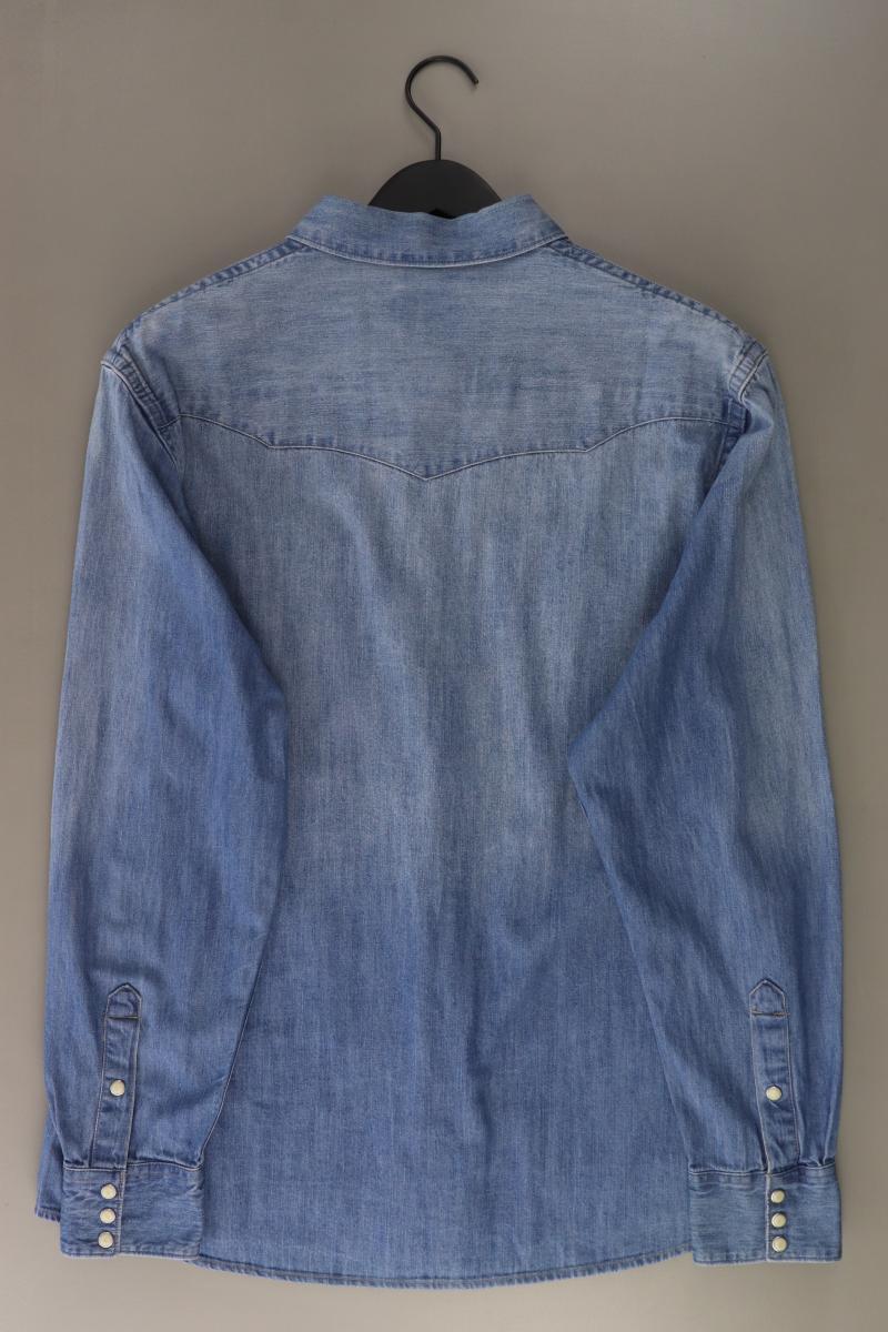 Wrangler Jeanshemd für Herren Gr. XL Langarm blau aus Baumwolle