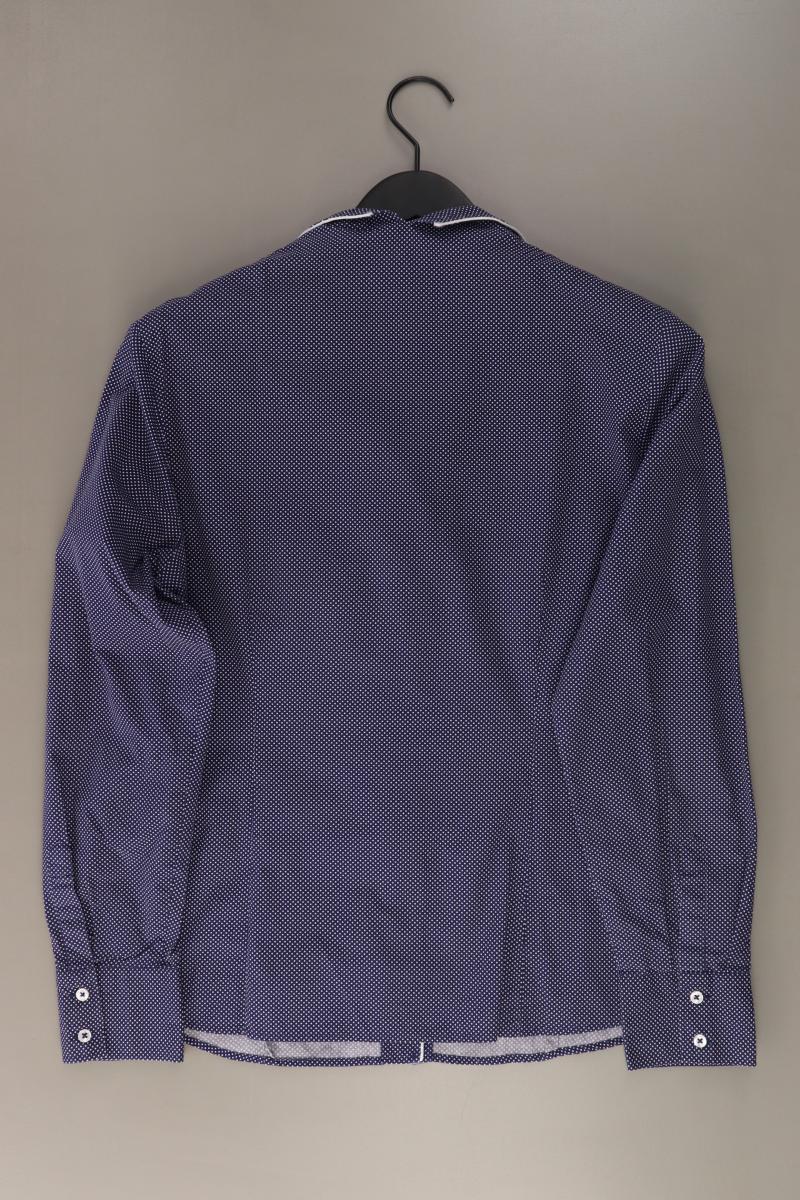 Eterna Langarmbluse Gr. 42 gepunktet blau