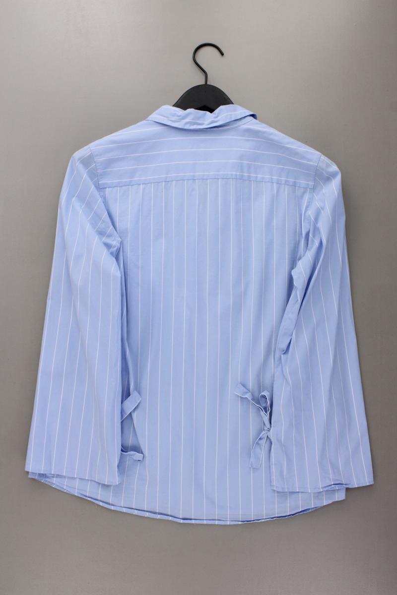 comma, Langarmbluse Gr. 40 gestreift blau aus Baumwolle