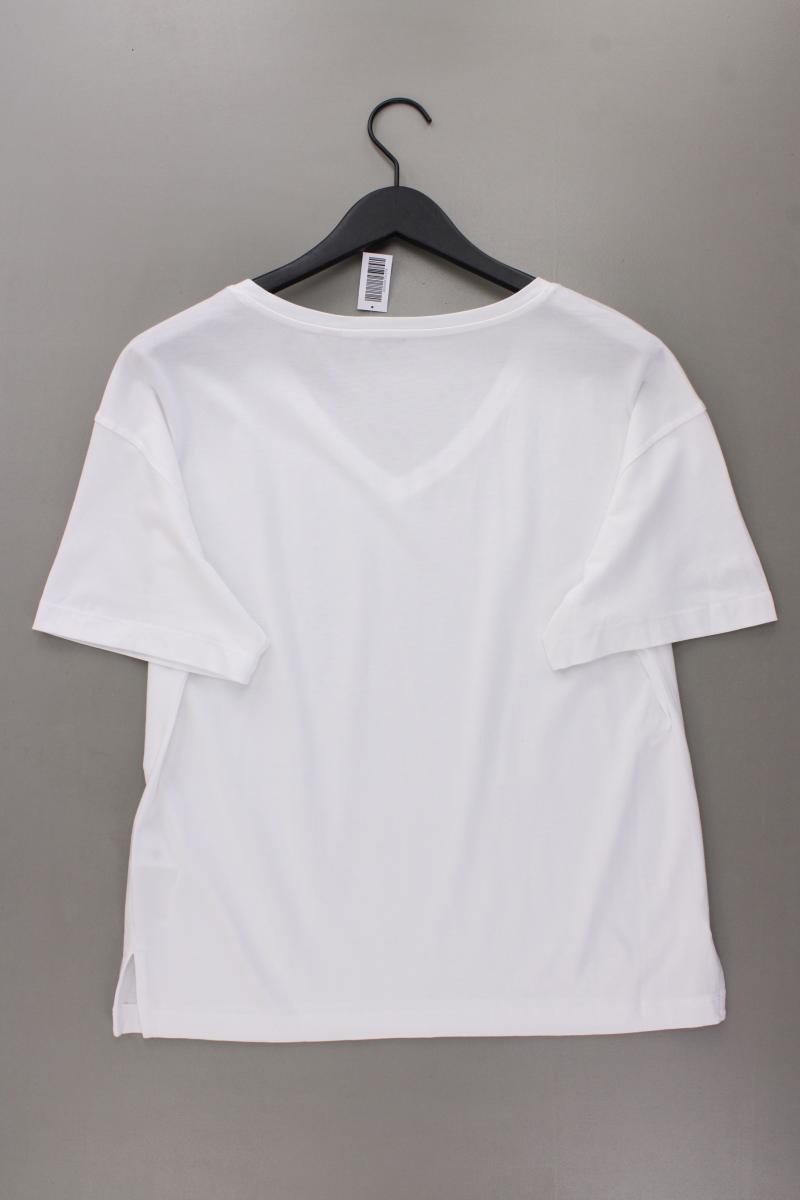 Esprit Shirt mit V-Ausschnitt Gr. M neuwertig Kurzarm weiß aus Modal