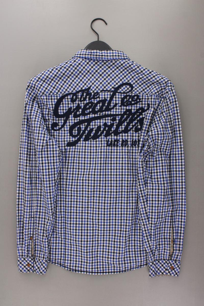 edc by Esprit Karohemd für Herren Gr. L kariert Langarm blau aus Baumwolle