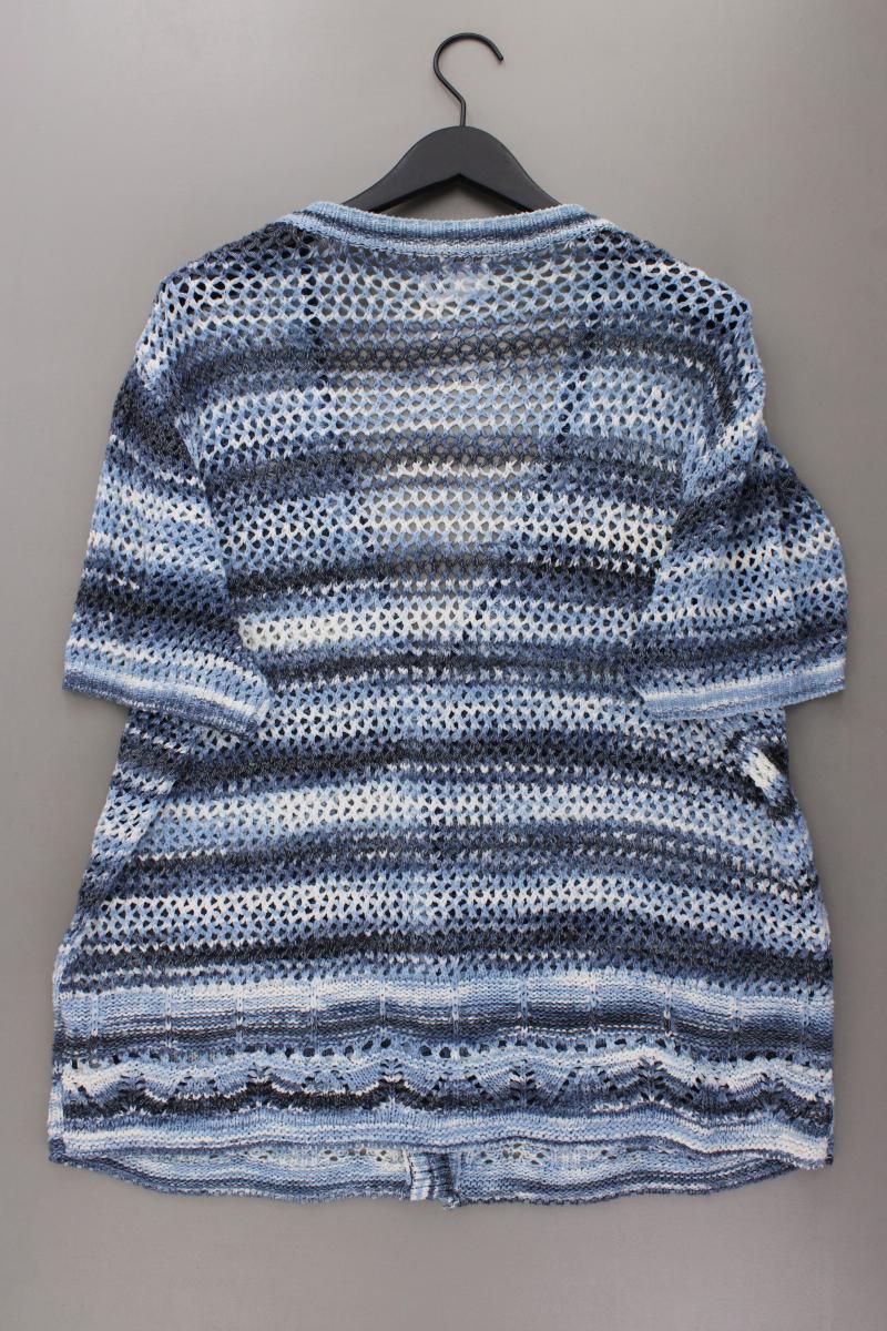 Paola Strickjacke Gr. 52 Kurzarm blau aus Polyacryl