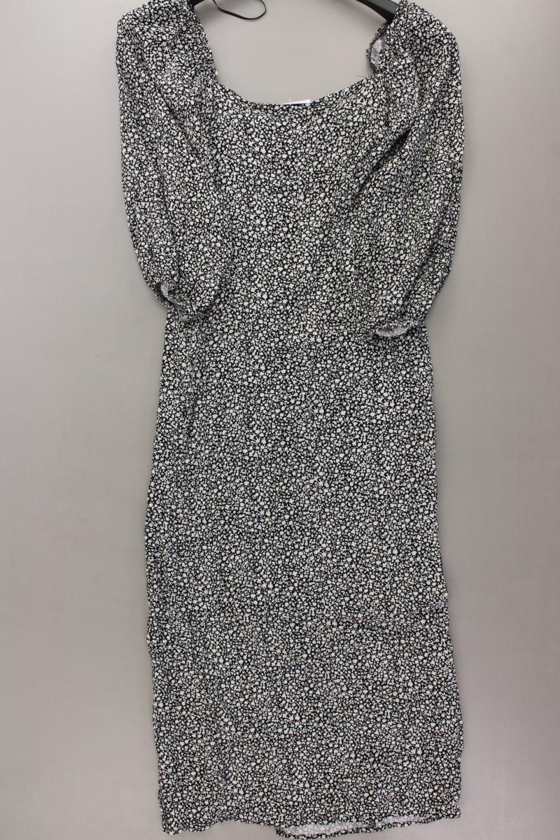 Pull&Bear Midikleid Gr. XS 3/4 Ärmel mit Carmen-Ausschnitt grau aus Polyester