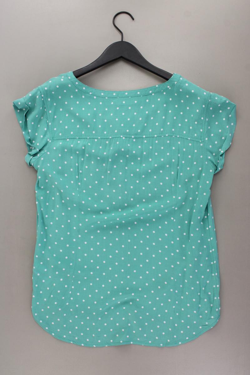 Tom Tailor Kurzarmbluse Gr. 40 gepunktet grün aus Viskose