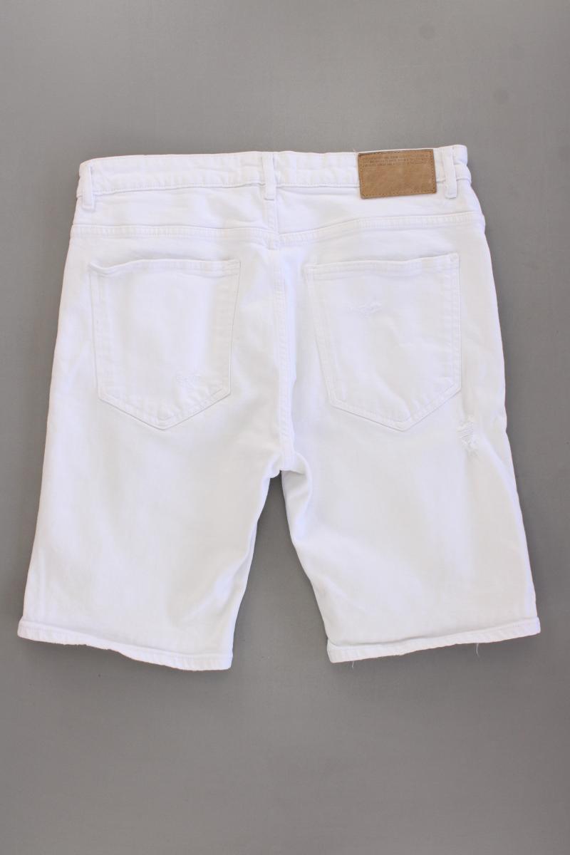 Pull&Bear Shorts für Herren Gr. W32 weiß aus Baumwolle