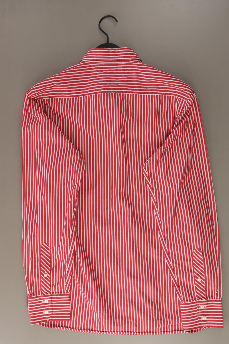 Tommy Hilfiger Langarmhemd für Herren Gr. M gestreift rot aus Baumwolle