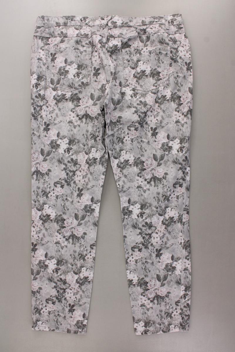 Linea Tesini Hose Gr. 44 mit Blumenmuster grau