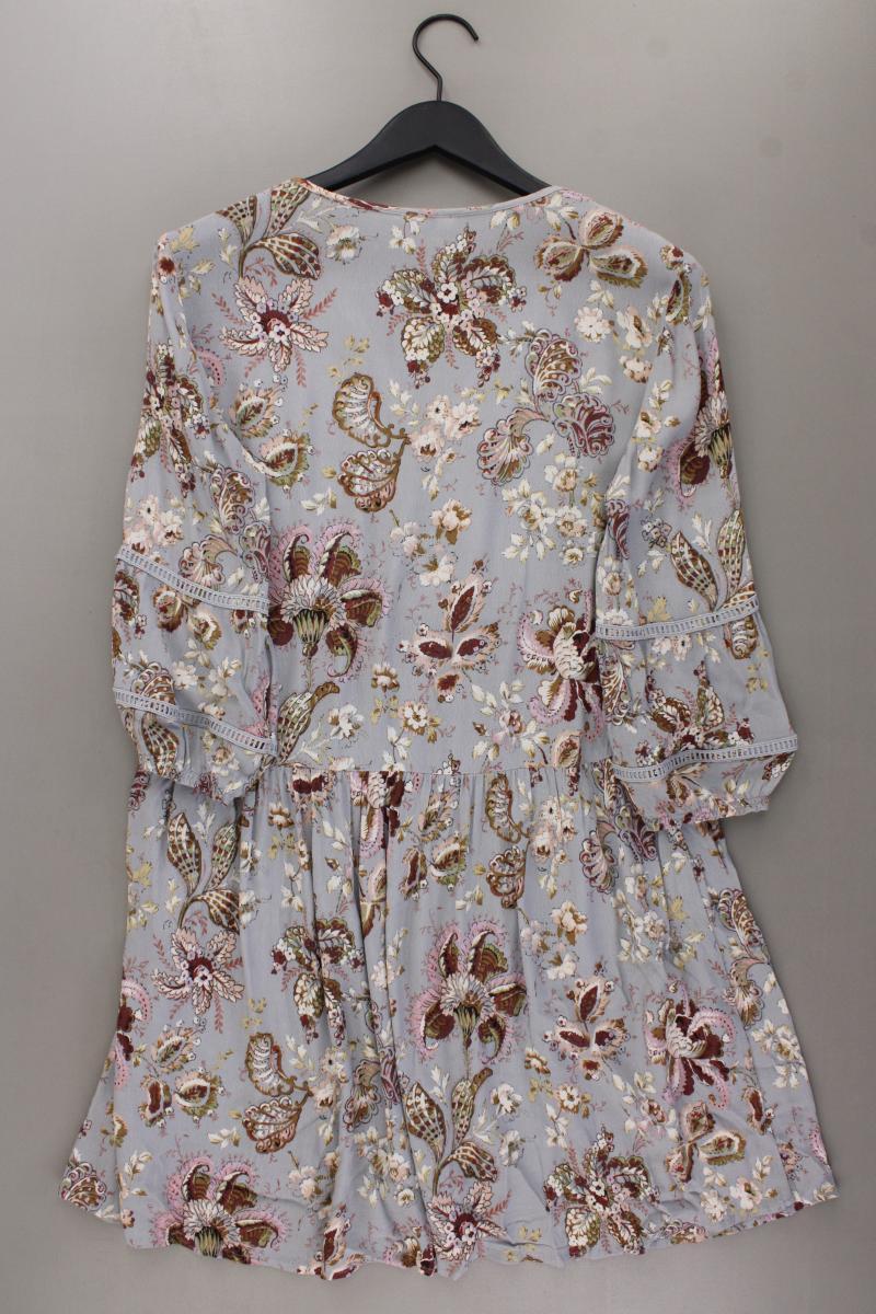 YAYA Midikleid Gr. 40 mit Paisleymuster 3/4 Ärmel grau aus Viskose