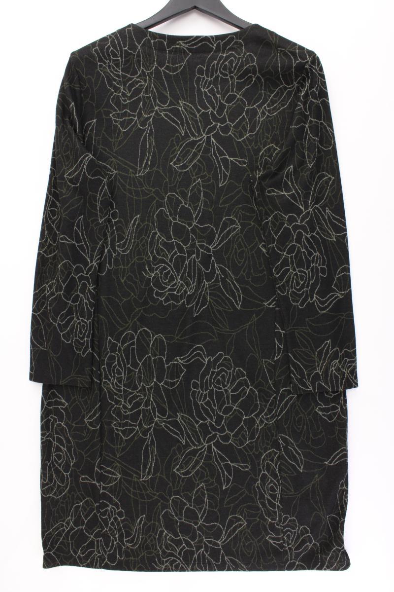 Gina Laura Langarmkleid Gr. XL mit Blumenmuster schwarz aus Polyester