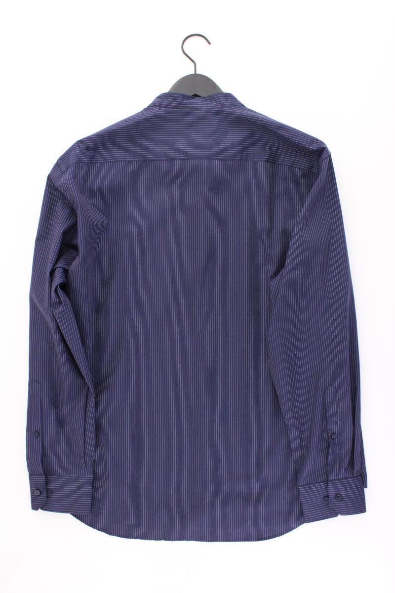 Walbusch Langarmhemd für Herren Gr. Hemdgröße 43/44 gestreift blau aus Baumwolle