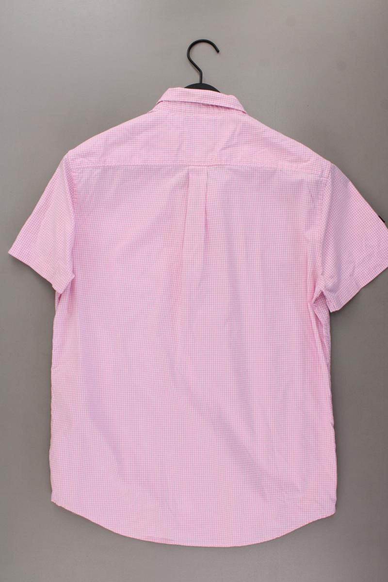 Superdry Karohemd für Herren Gr. M kariert Kurzarm rosa aus Baumwolle