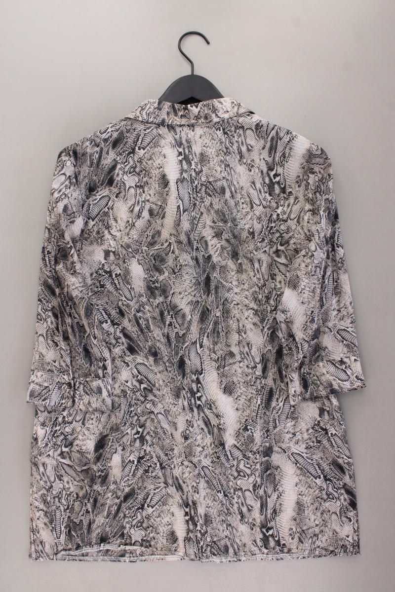 Steilmann Classic Bluse Gr. 46 mit Tierdruck 3/4 Ärmel grau aus Baumwolle