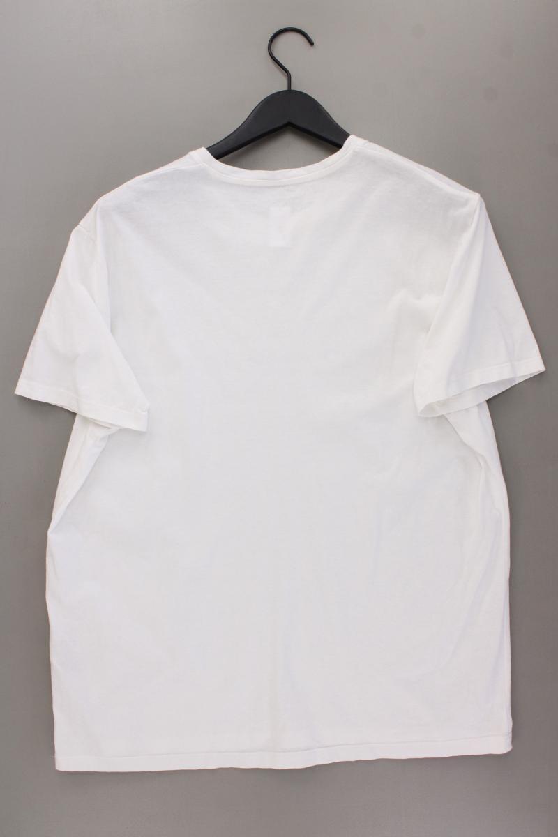 Tom Tailor Printshirt für Herren Gr. XXL Kurzarm weiß aus Baumwolle