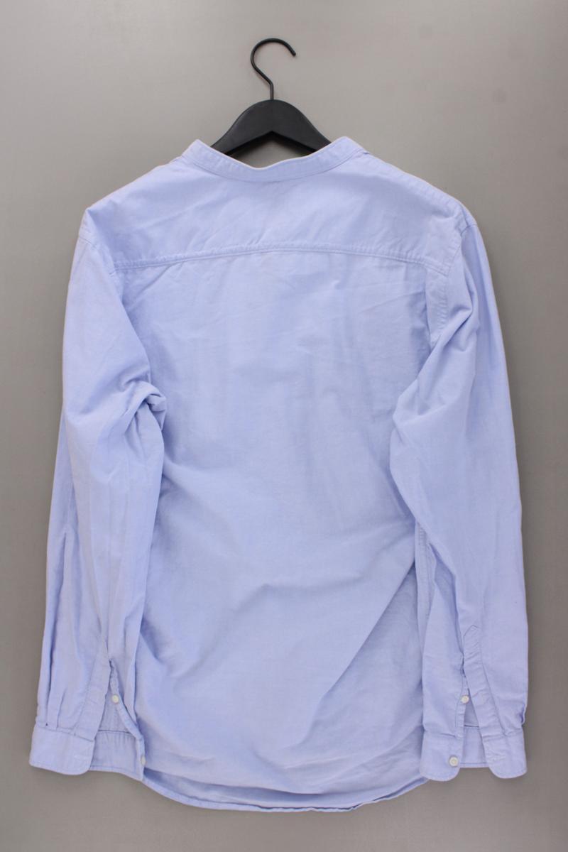 Zara Langarmhemd für Herren Gr. XL blau aus Baumwolle