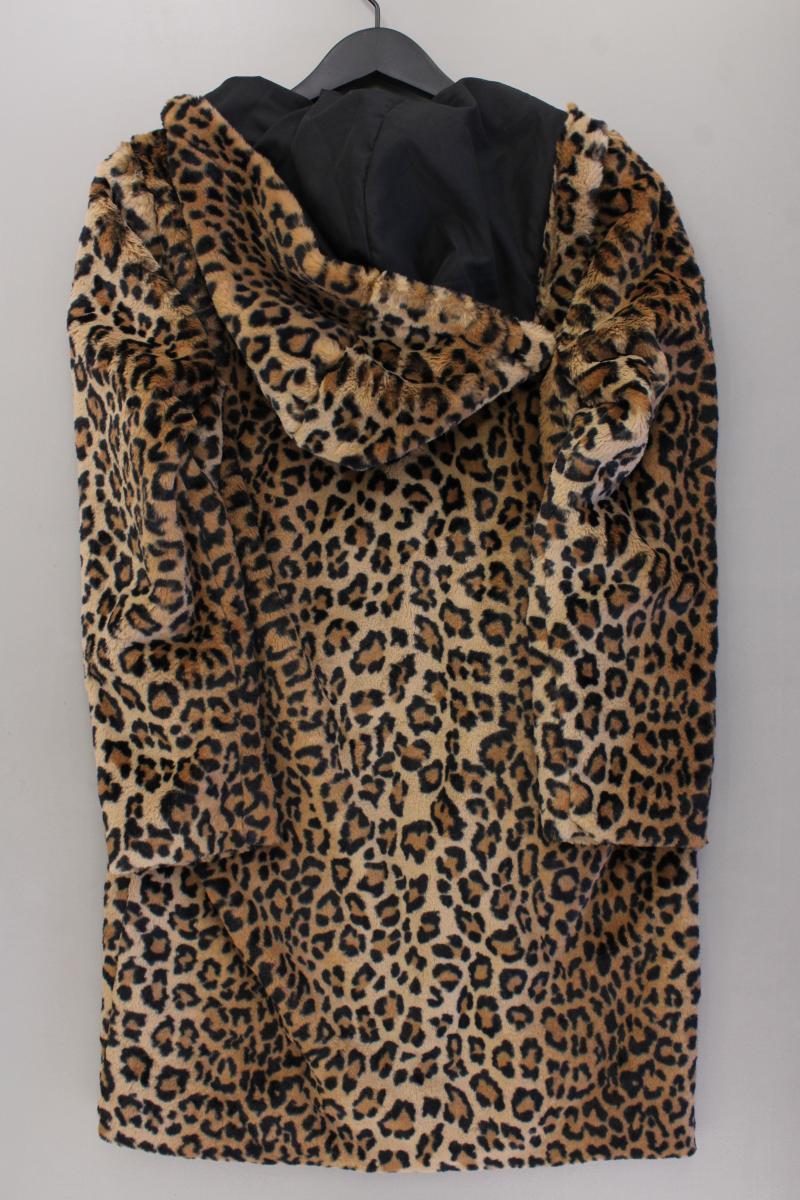 Zara Kapuzenmantel Gr. XS mit Tierdruck neuwertig braun aus Polyester