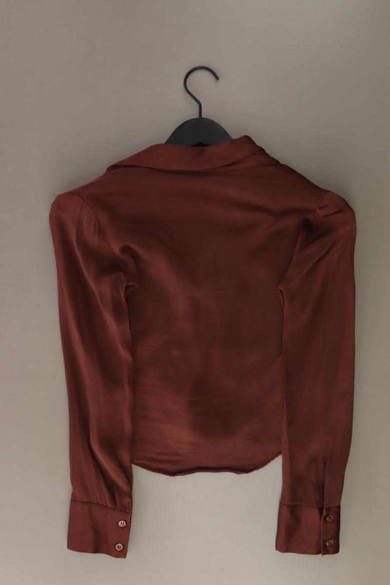 Zara Langarmbluse Gr. XS braun aus Viskose