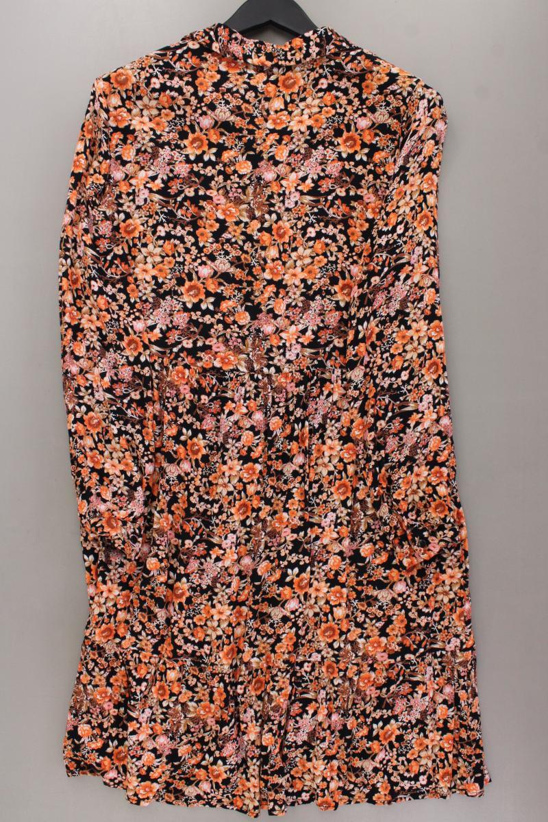 Pieces Langarmkleid Gr. M mit Blumenmuster orange aus Viskose