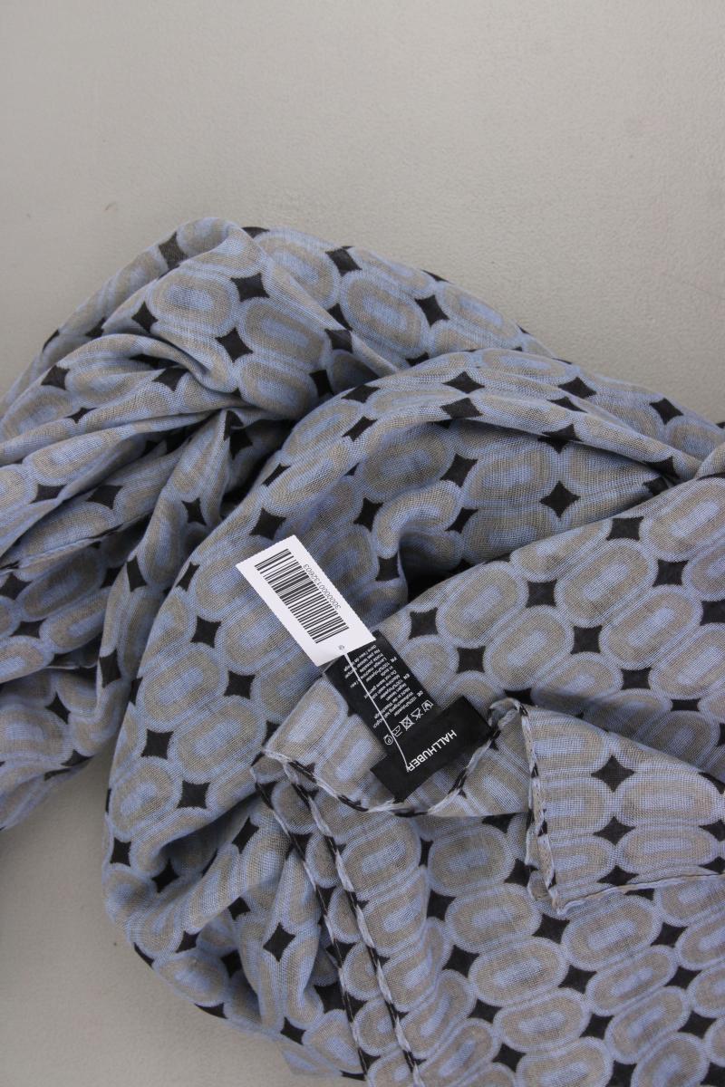 Hallhuber Tuch geometrisches Muster blau aus Polyester