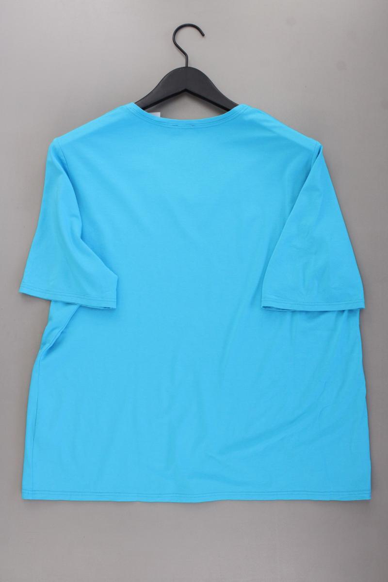 Seidel Shirt mit V-Ausschnitt Gr. 48 neuwertig Kurzarm türkis aus Viskose