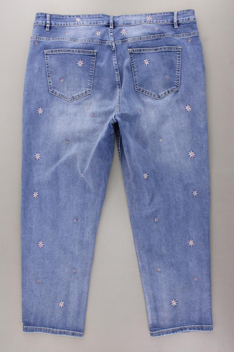 Cassis & Paprika Regular Jeans Gr. 54 mit Blumenmuster neuwertig blau