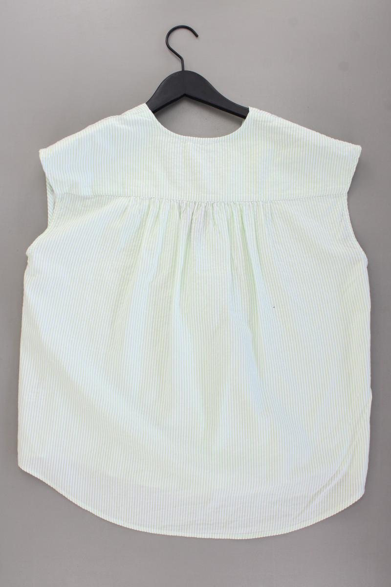 Esprit Ärmellose Bluse Gr. M gestreift neuwertig grün aus Baumwolle